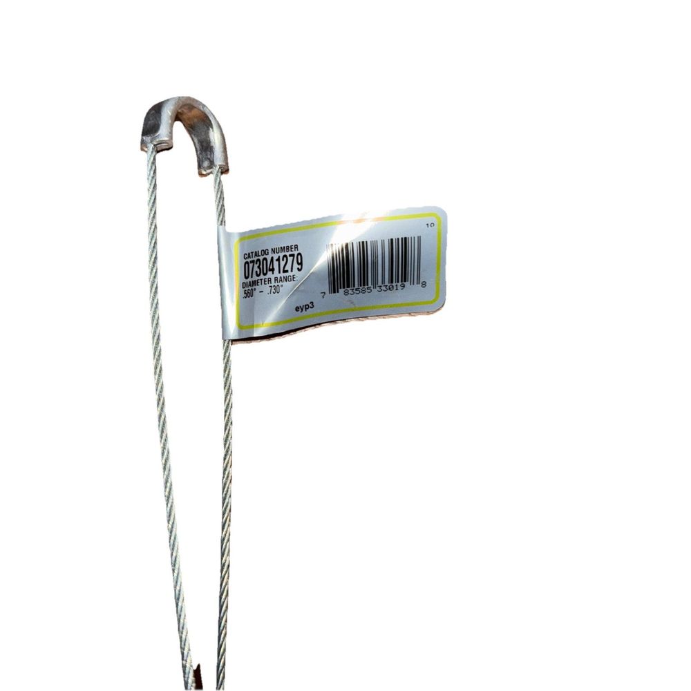 Bus Drop Support Grips, Single Eye, Wide Range, Galvanized Steel, 0.56-0.73", Unbranded – a metal pole with a barcode on it
