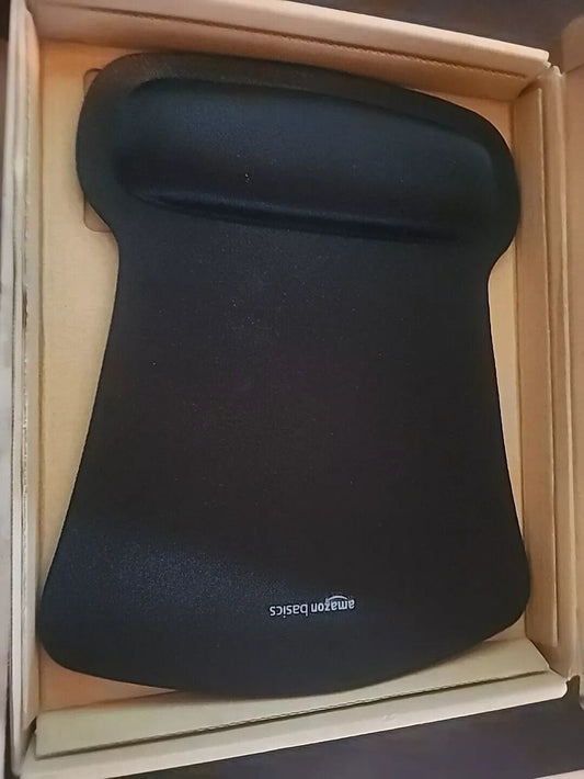 Amazon Basics Rectangular Gel Computer Mouse Pad with Wrist Support Rest, Small, AmazonBasics – a black hat in a box