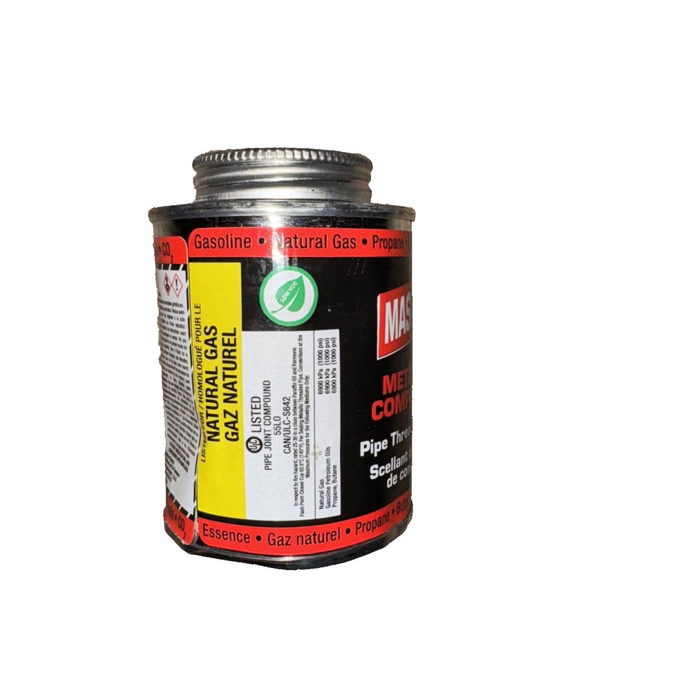 MASTERS Metallic Compound, Brush-Top Can, 250 ml, 0° C - 287° C (32° F - 550° F – a can of paint with a white background