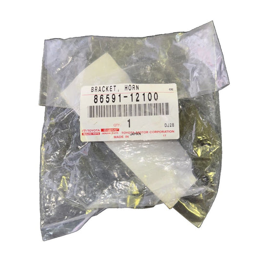 Bracket - Toyota (86591-12100) – a piece of plastic wrap with a white label on it