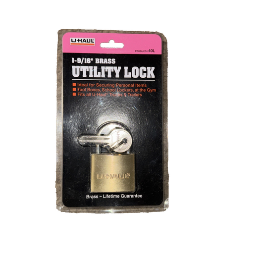 Uhaul 1-9/16" Brass Utility lock