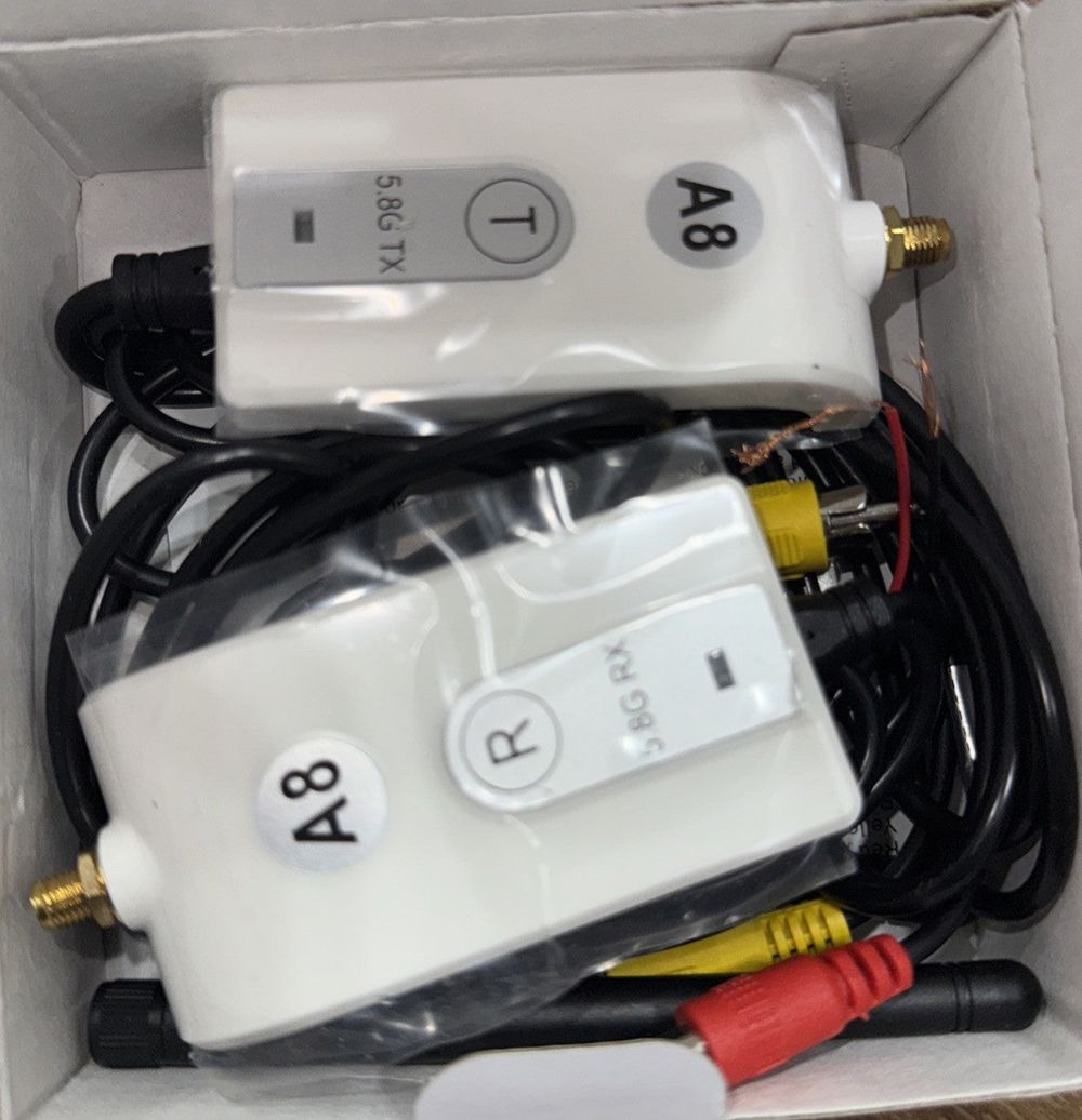 AKK 625-600-A8 5.8G Wireless Video Transmitter & Receiver Kit for Car Vehicle Ba, DaveyDooDeals – a box with a white box containing a white…