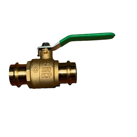 EFF EFFPR-03-LF 1 PRSXPRS LEAD FREE BALL VALVE, Unbranded – a brass ball valve with a green handle