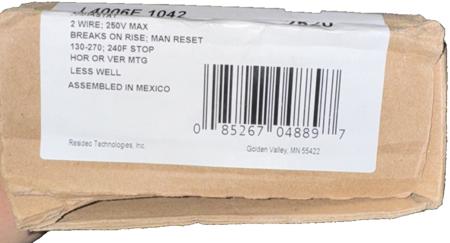 Honeywell Home Aquastat High Limit Controller L4006E 1042