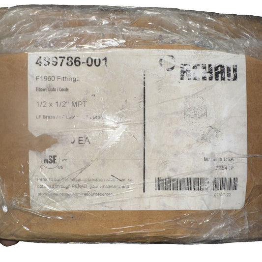 F1960 Fittings 1/2 x1/2" MPT REHAU 49 Pack – a piece of paper wrapped in plastic