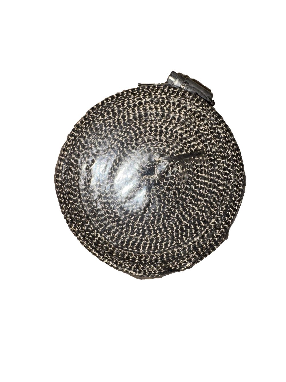 D40-10131 2 X 25 Ft. Titanium Exhaust Wrap, Design Engineering – a black and white circular object with a circular design