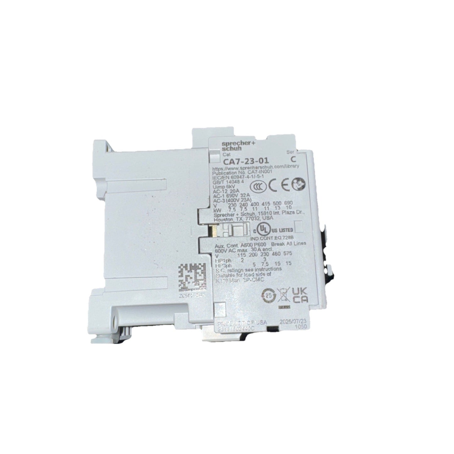 Sprecher + Schuh CA7-23-01-24Z Ca7 Contactor