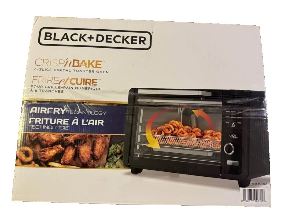 BLACK+DECKER Crisp 'N Bake™ 6-Slice Digital Air Fry Toaster Oven – black decker grilling oven with grilling box