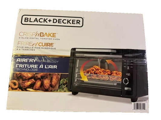 BLACK+DECKER Crisp 'N Bake™ 6-Slice Digital Air Fry Toaster Oven – black decker grilling oven with grilling box