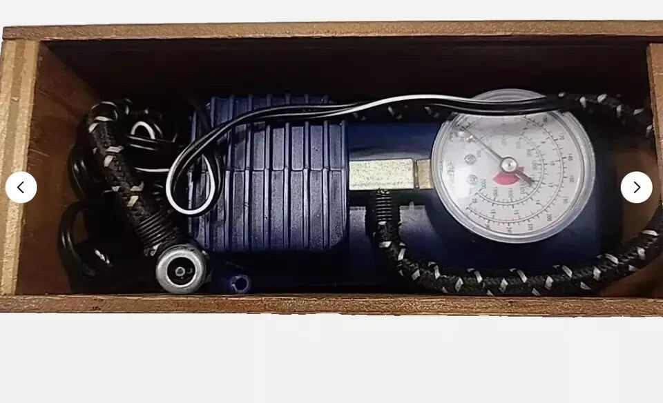 Pit Stop 12V Air Compressor with Deluxe Gauge - Tested & Working, Reliable Car, PitStop – a box with a gauge and a gauge