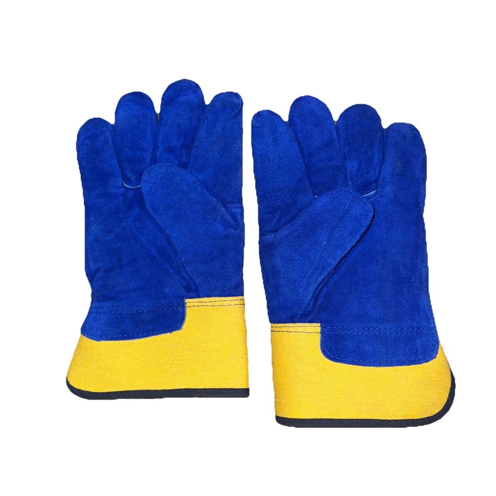 Winter Lined Blue/Yellow Work Gloves Large, Unbranded – a pair of blue and yellow welding gloves