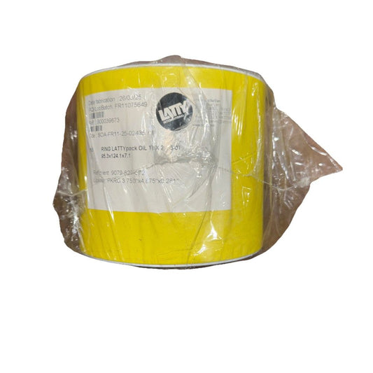 Ring Latty Pack Oil Tex 2013-01-95.3x124x7.1, Latty International – a roll of yellow tape on a white background