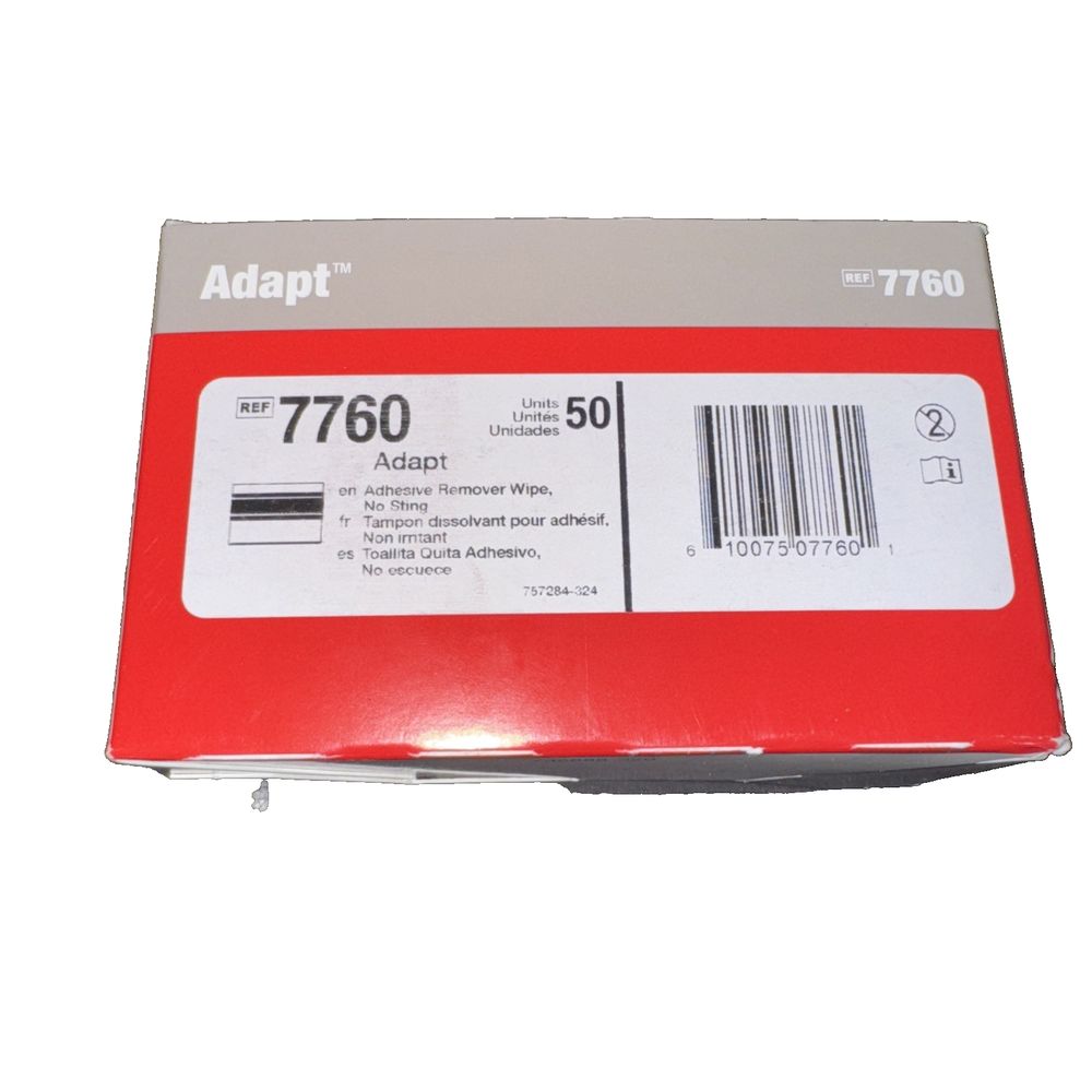 Hollister 7760 Adhesive and Barrier Remover Adapt Wipe 50 EA – a box of adx 70mm tape