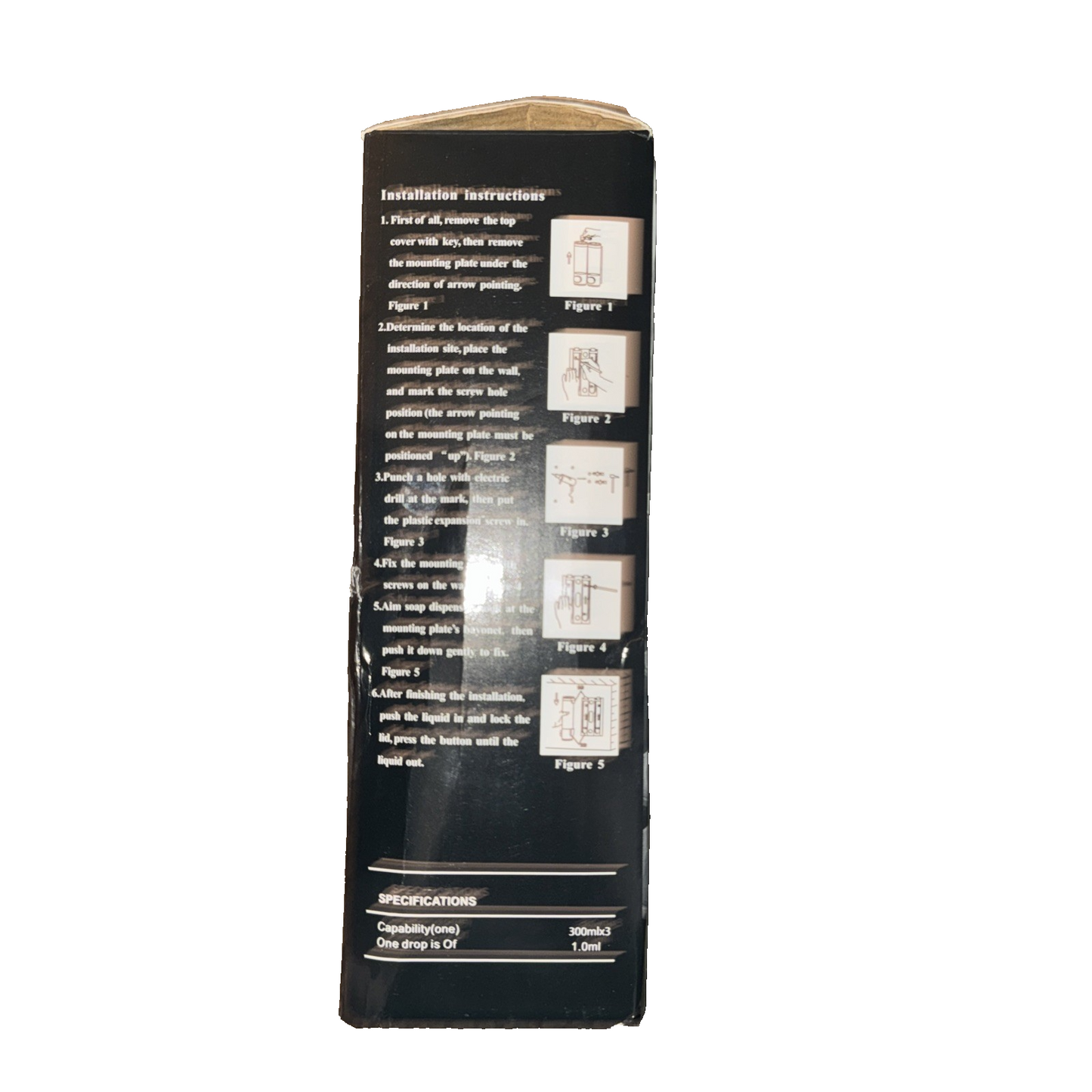 Soap Dispenser with Button 3 Pack 300Ml Capacity Each Black