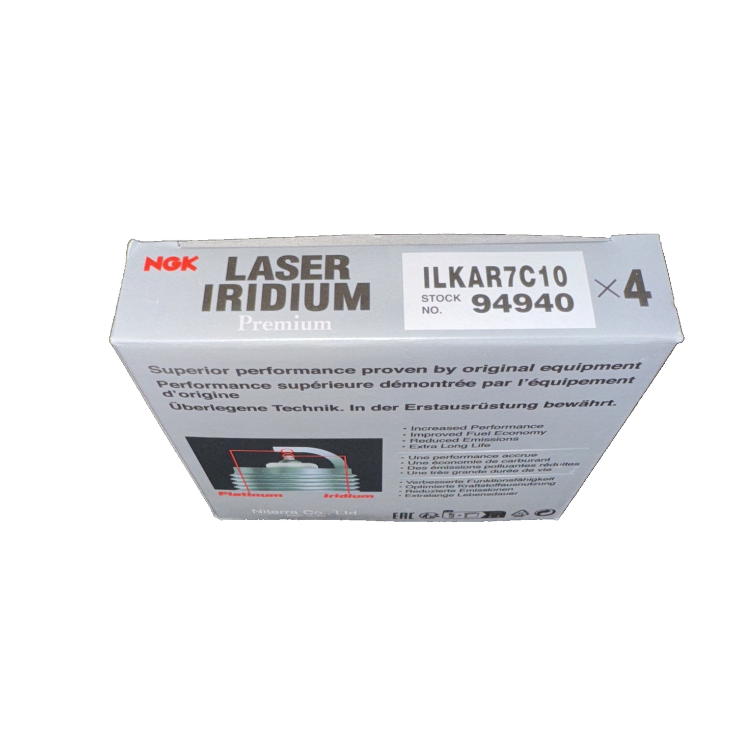 NGK Laser Iridium ILKAR7C10 (94940) 4 Pack