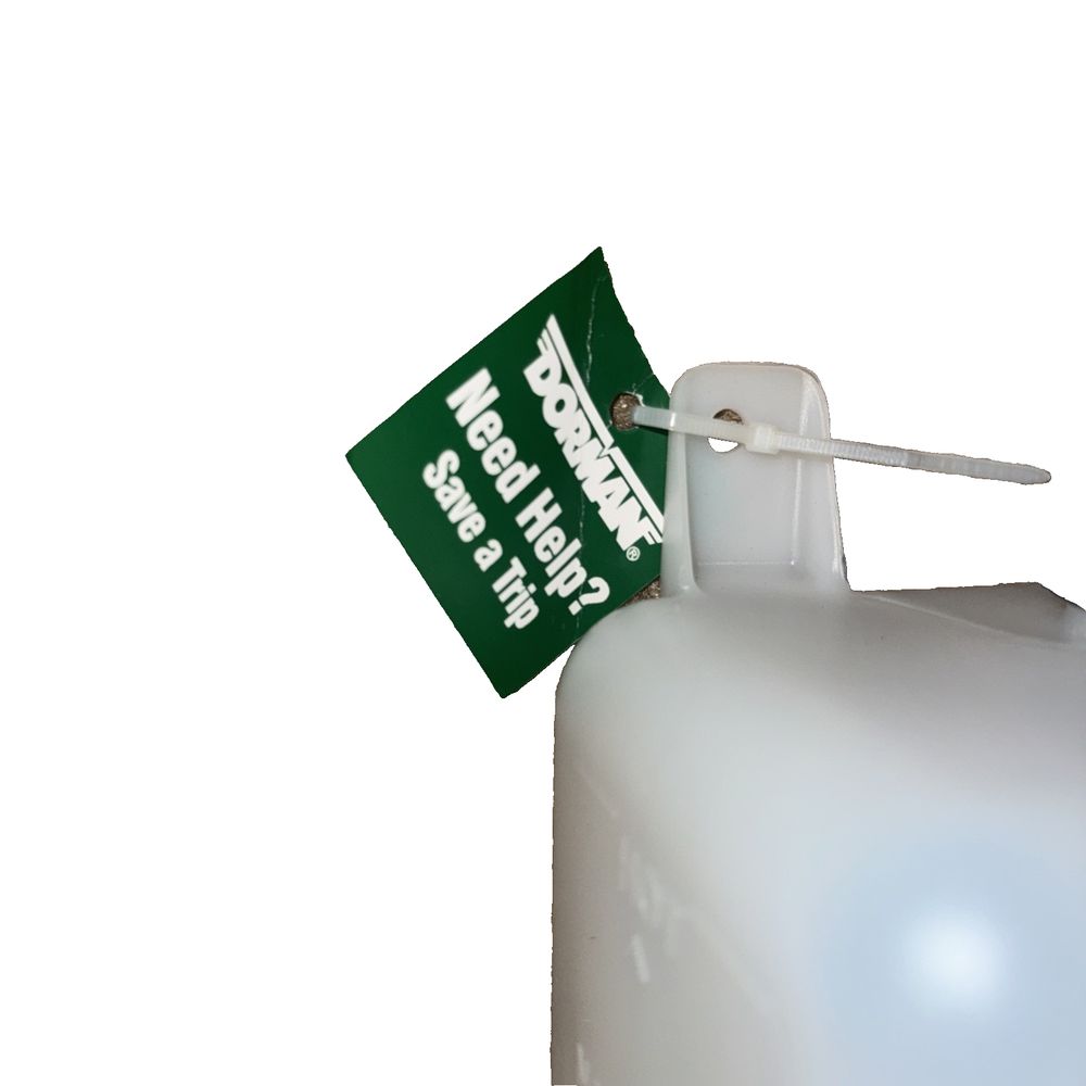 DORMAN 603-001 Coolant Reservoir Bottle White – a white gas can with a green tag