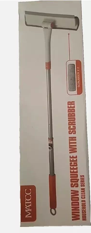 48'' 2-in-1 Window Squeegee Cleaner Kit with Scrubber - Extra Long Reach!, Unbranded – a box of a hammer with a handle