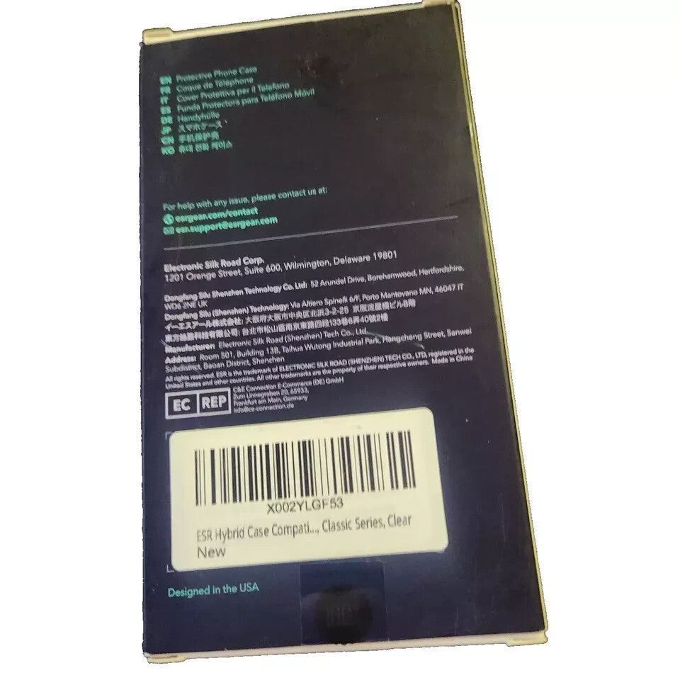 ESR for iPhone 13 Mini Case, Scratch-Resistant Back, Grippy Protective Clear – the back of the box of the samsung note 3