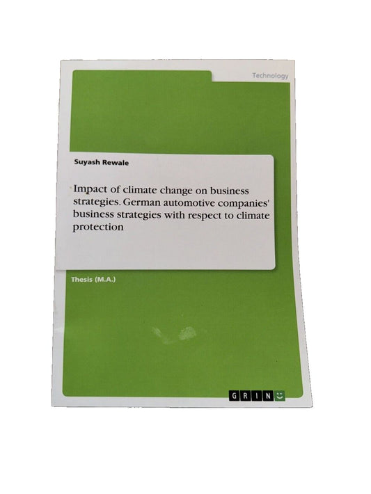 Impact of climate change on business strategies. German automotive companies' bu, DaveyDooDeals – a green book with a white title on it
