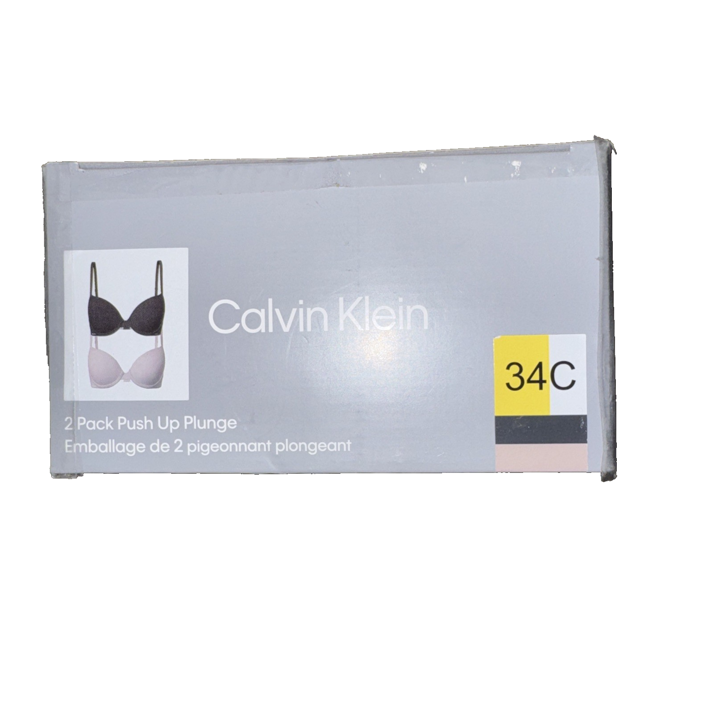 Calvin Klein 2-Pack Push Up Plunge Bra Black And Beige Size 34C