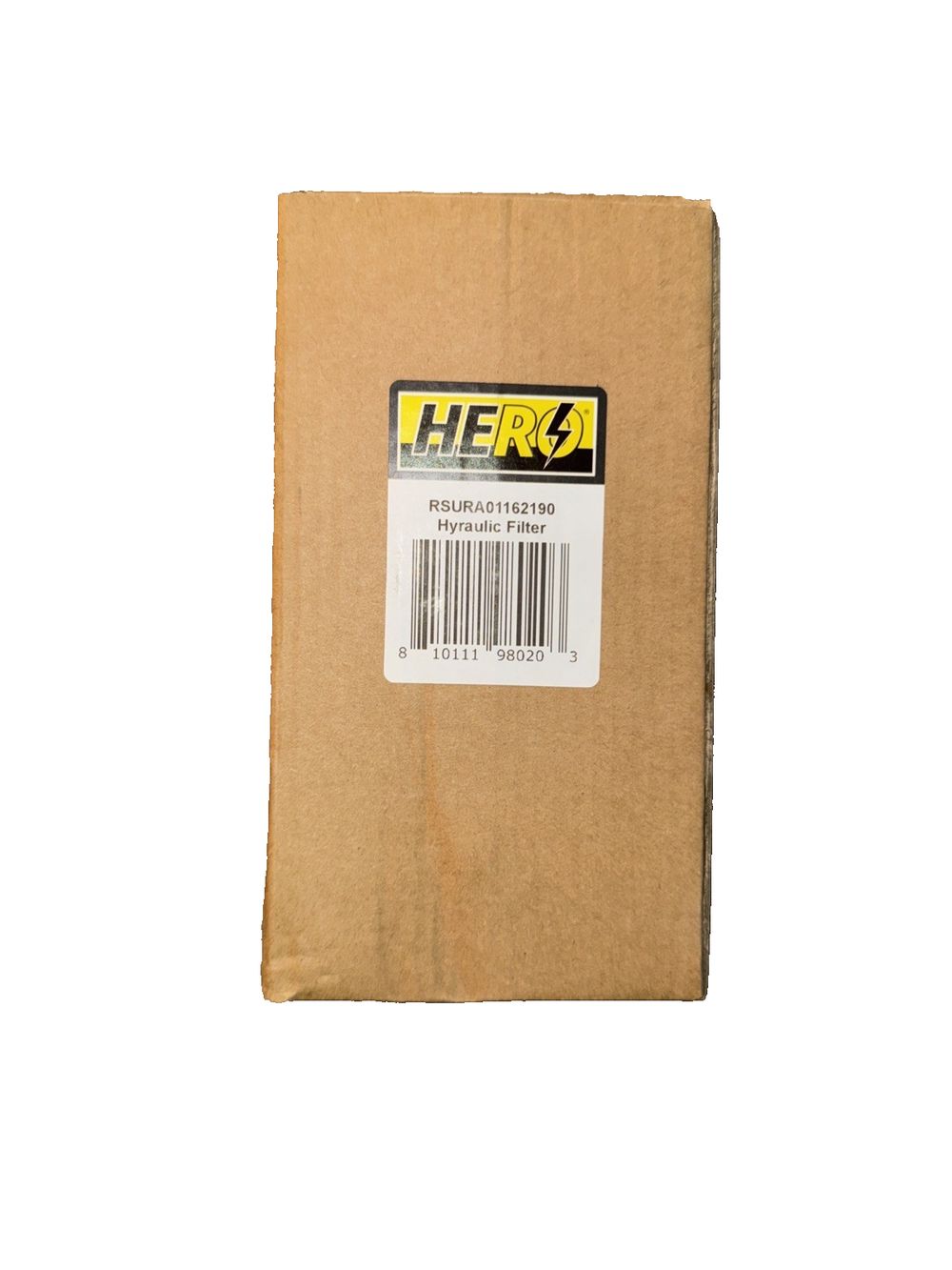 Hero RSURA01162190 Hydraulic Filter – a brown cardboard box with a label on it