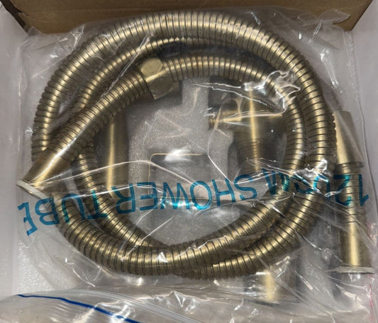 Senhozi Stainless Steel Bidet Sprayer for Toilet, Gold Finish with Jet and Soft – a box with a hose and a hose tube