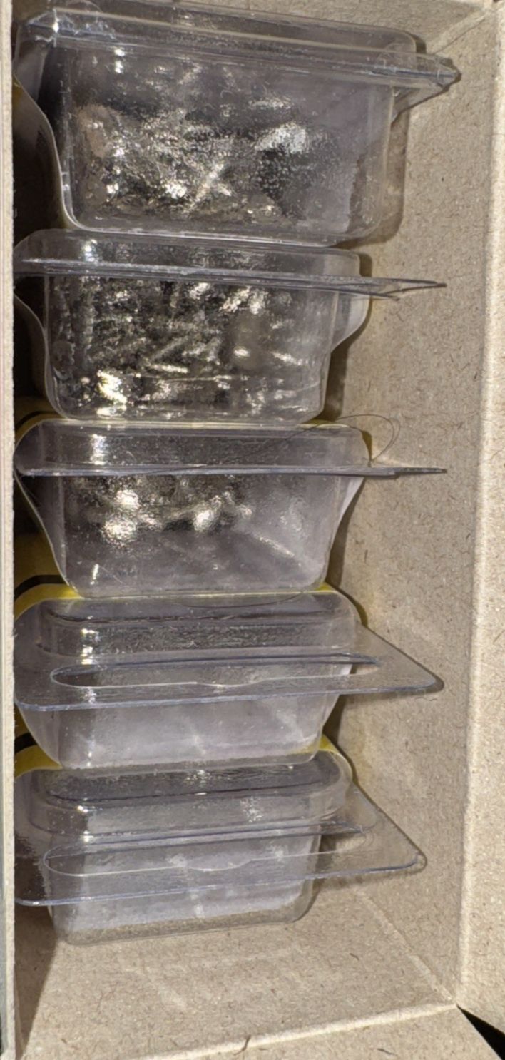 Carton of 5 Packs of Hinge Screws Nickel Plated (38 Per Pack) #5 x 5/8", Buildex – a refrigerator with a bunch of plastic containers
