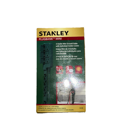 Stanley PlugBank Mini 3-Outlet Mini Ground Stake Outlet