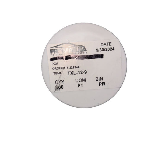 TXL-12-9 Automotive Primary TXL Wire 100 Feet, ProWIreUsa – a white round button with a black and white logo