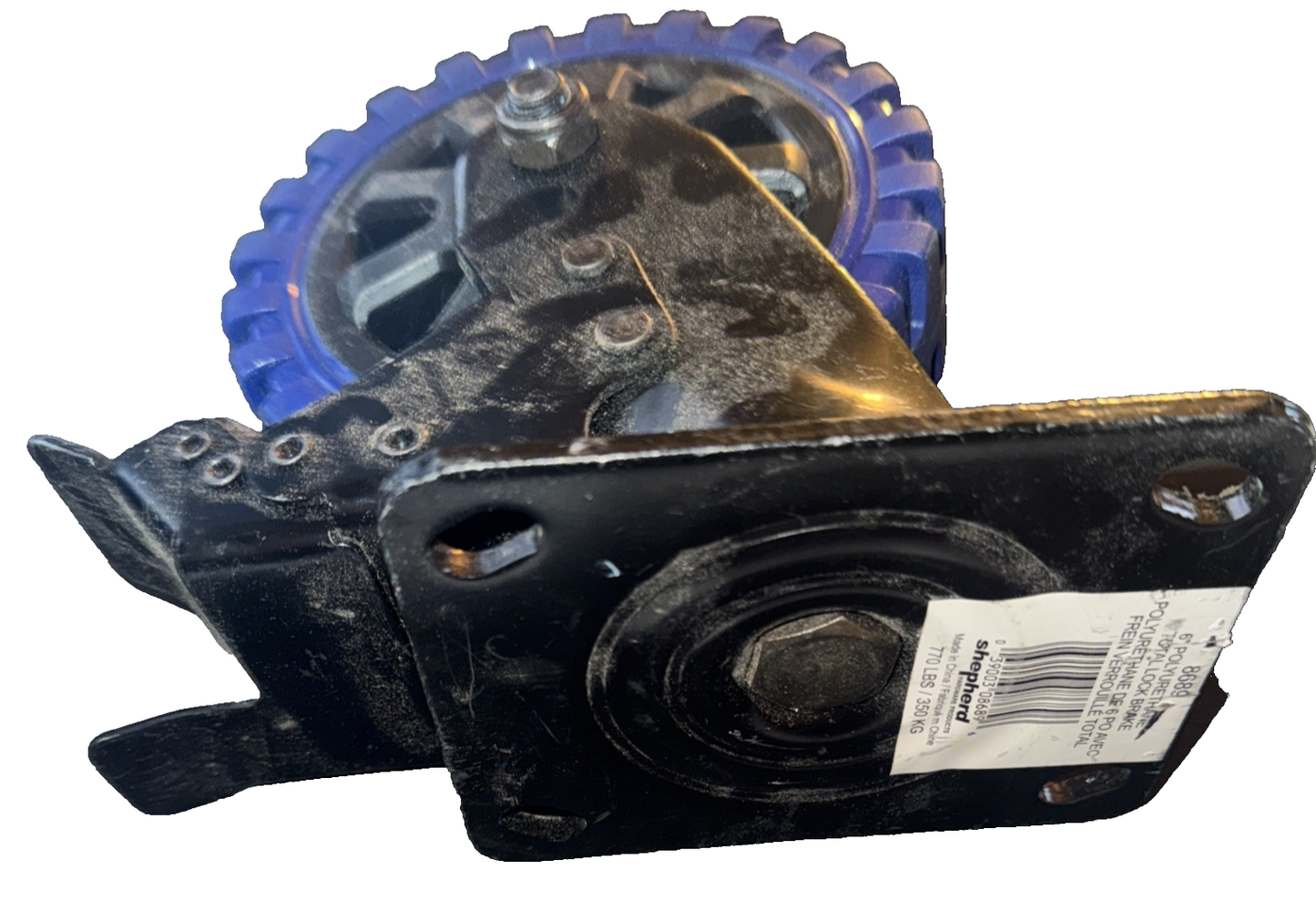 8689 6" Bk/Bl Swivel W/Brake C Shepherd