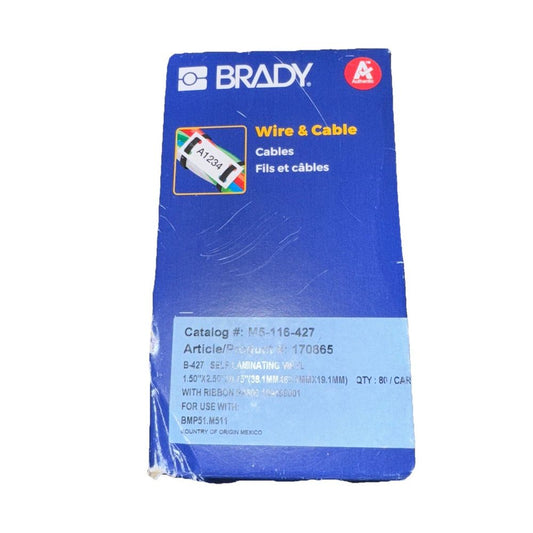 Wire Marker, Self Laminating, Blank (No Legend), 38.1mm x 63.5mm, Vinyl, Brady – brady wire and cable cable cable, 1 / 4, 50 ft