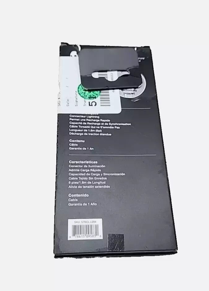 Skullcandy Line Plus USB-A to iPhone Adapter - High-Quality Audio Connectivity – a black box with a white and green cable