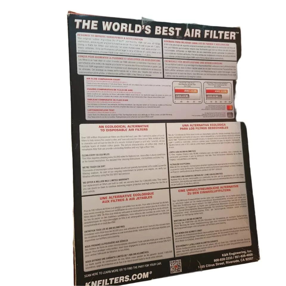 K&N Engine Air Filter: Reusable, Clean Every 75,000 Miles, Washable, Premium, – the world ' s best air filter