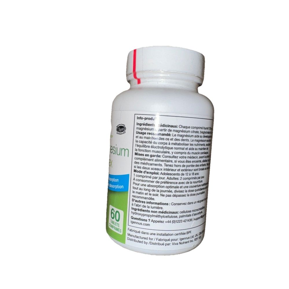 Igennus Triple Magnesium Complex - 60 Tablets EXP 11/2027 – a bottle of vitamin supplement