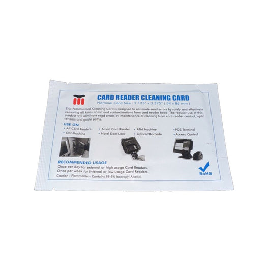 card reader cleaning card 2.125" x 3.375", Unbranded – a card with the instructions for cleaning