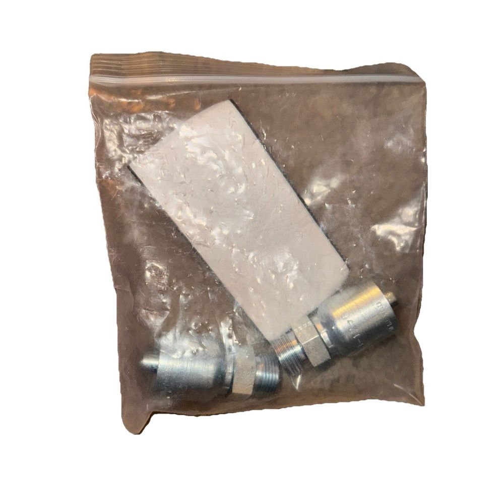 Crimp Style Hydraulic Hose Fitting - 43 Series Fittings Part #: 1D243-12-6 2 Pa, DaveyDooDeals – a bag of white powder and a white powder