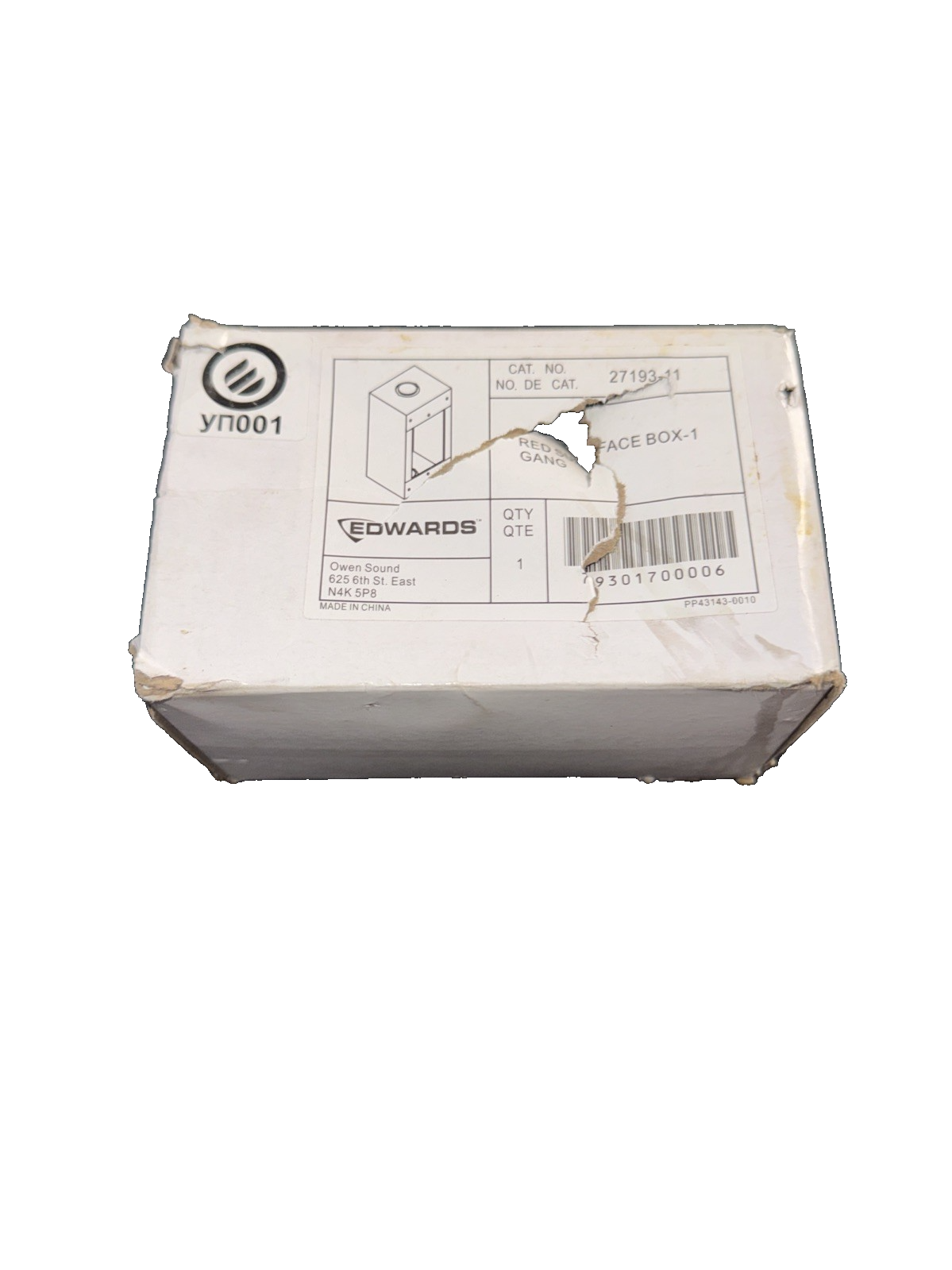 EDWARDS SIGNALING #27193-11 Alarm Pull Station Box Red Cast Metal