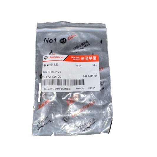 Daedong Kioti 02372-50100 Nut 0237250100 Bag of 2 New – a bag of white plastic bags with a red stripe