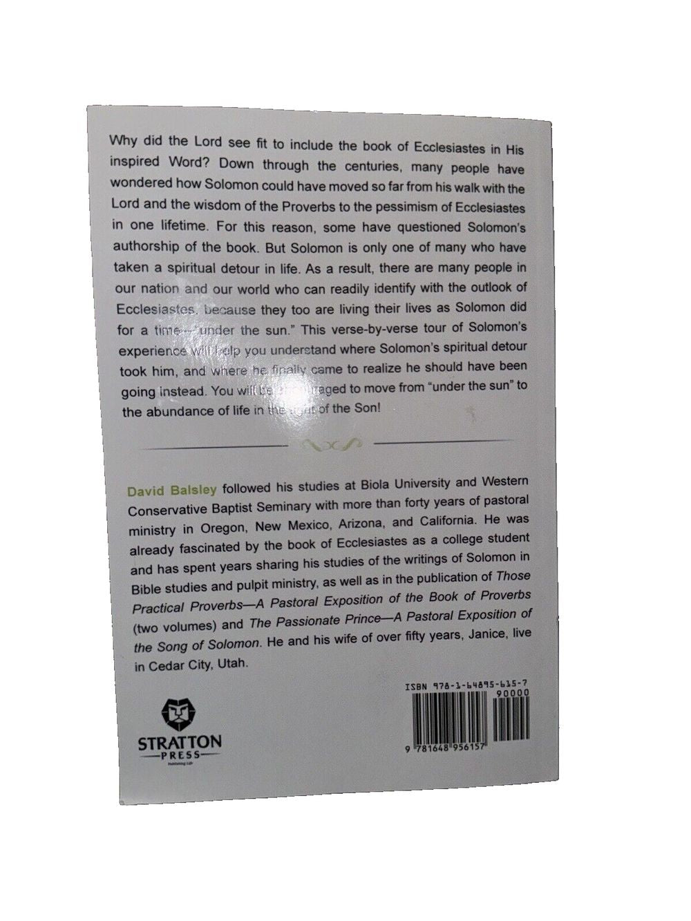 The Puzzled Preacher: A Pastoral Exposition of Ecclesiastes, DaveyDooDeals – the back of a book with a white background