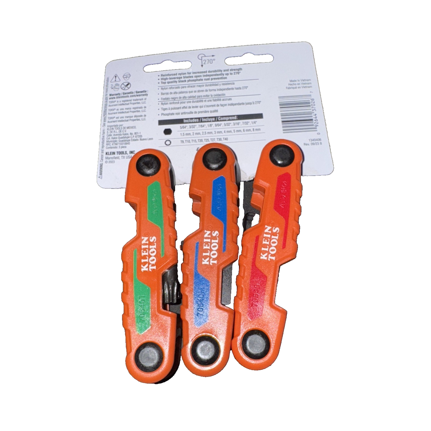Klein Tools 70543 3-Piece Compact Folding Hex Key Set ...