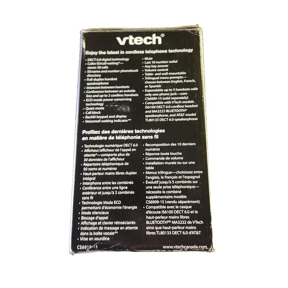 VTech DECT 6.0 Single Handset Cordless Phone with Caller ID & Backlit Keypad – vth battery battery for the vt - 1
