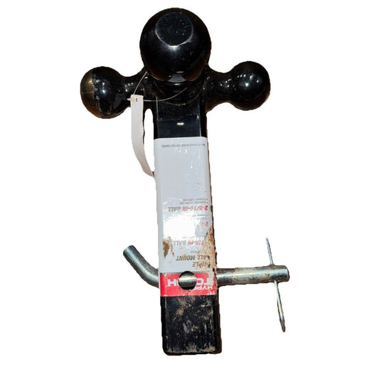 Hyper Tough Trailer Hitch Steel Tri-Ball Mount, Class III/IV Towing, Black, Auto – a metal object with a black handle
