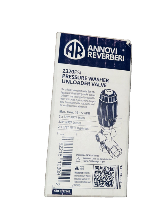 AR BLUE CLEAN Pressure Washer Unloader Valves 2320PSI