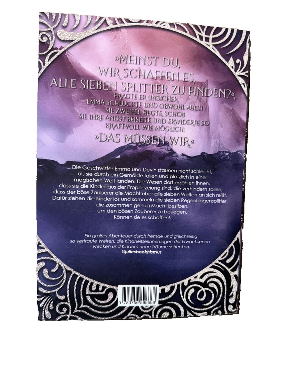 Die Jagd nach den Regenbogensplittern, DaveyDooDeals – the book cover for the book, with a purple background