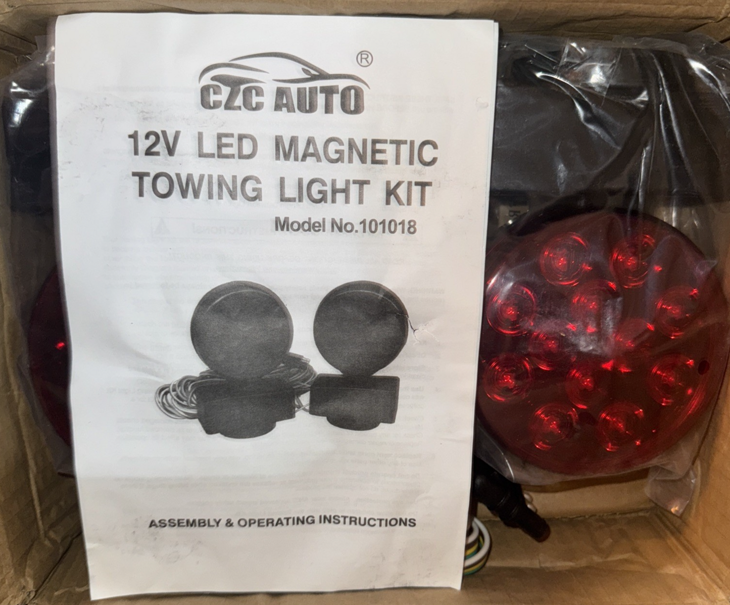 CZC Auto 12V LED Magnetic Towing Kit 101018