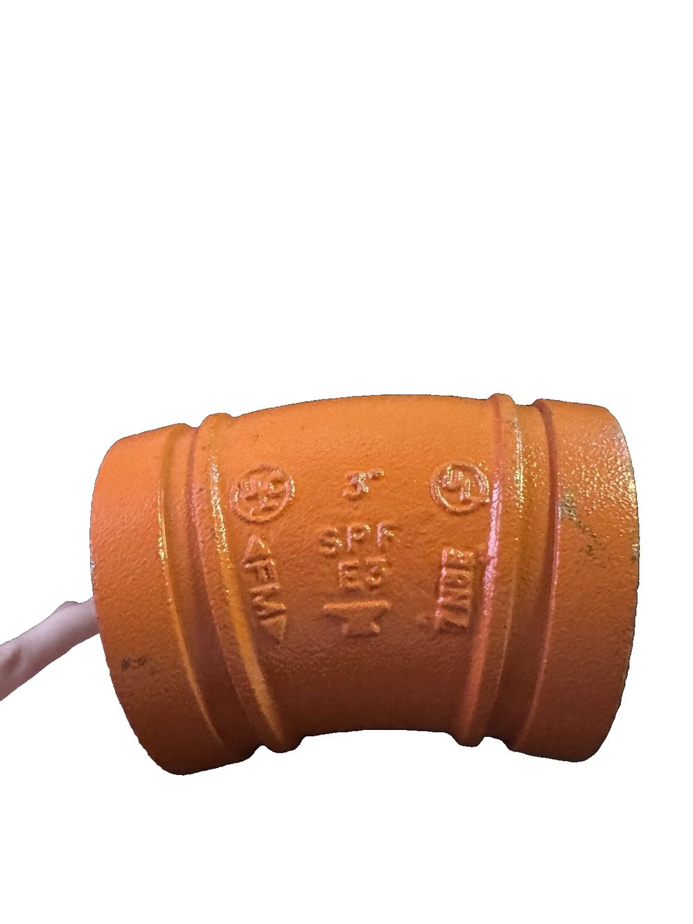 E-3 22-1/2° Elbow SPF Anvil Pipe – Durable & Reliable Pipe Fitting – a close up of a pipe with a white background