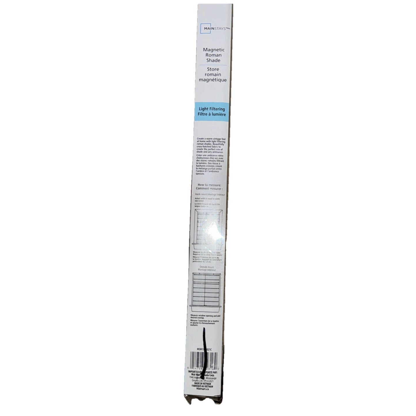 Main Stays Magnetic Roman Shade 31" x 64" Light Filtering - White