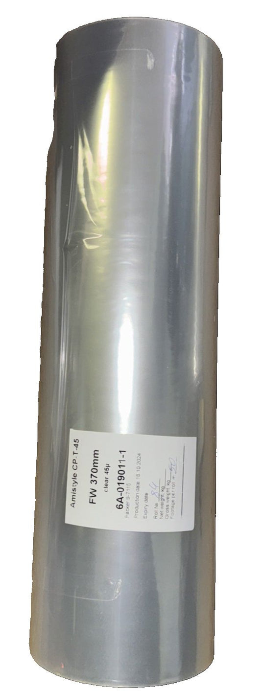 Amistyle CP-T-45 FW 370mm Clear Film Wrap – 45/50M Roll for Packaging & Wrapping, DaveyDooDeals – a roll of aluminum foil