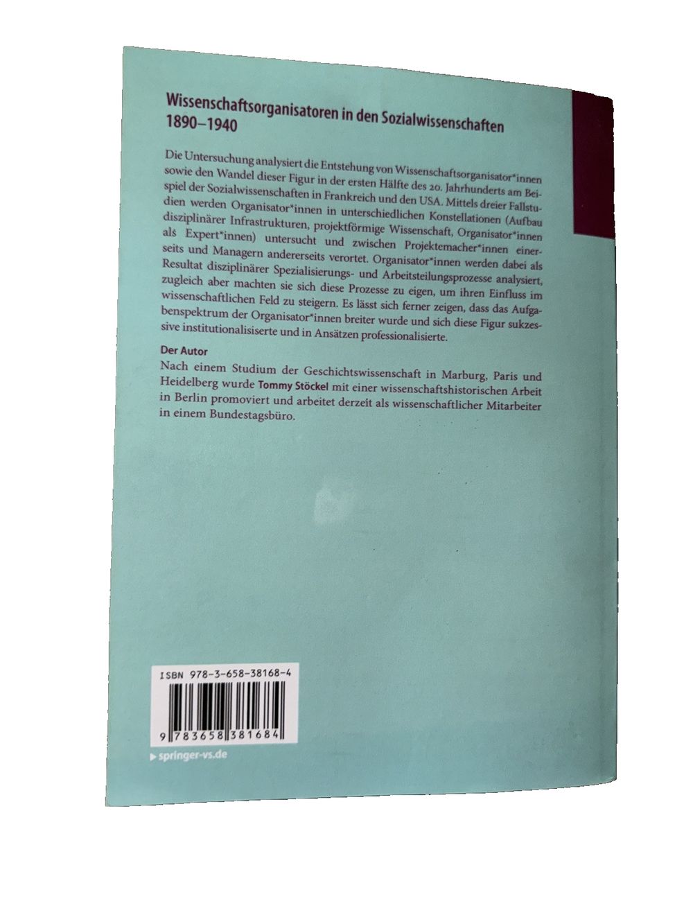 Wissenschaftsorganisatoren in den Sozialwissenschaften 1890-1940, DaveyDooDeals – the book cover for the book ' s first edition