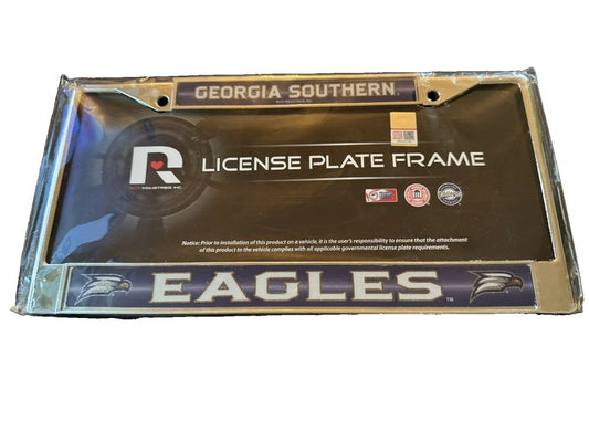 Rico Industries NCAA Bling Chrome License Plate Frame with Glitter Accent, Geor – a box of falses with the name of the nfl team